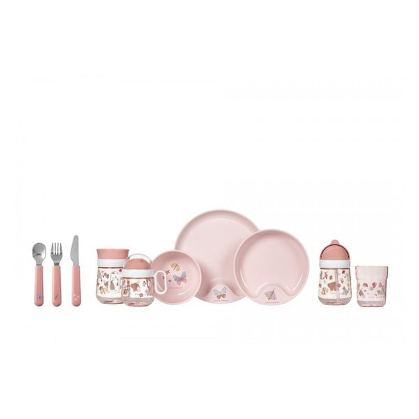 Světle růžový tritanový dětský hrnek 300 ml Flowers & butterflies – Mepal-image-2