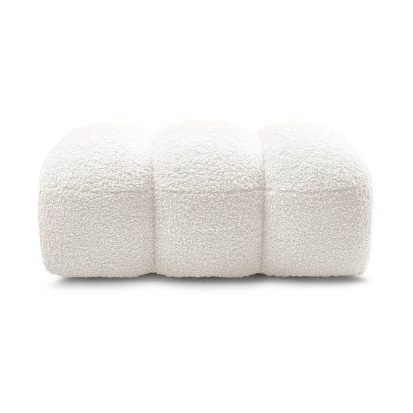 Bílá podnožka z textilie bouclé Hippolyte – Bobochic Paris