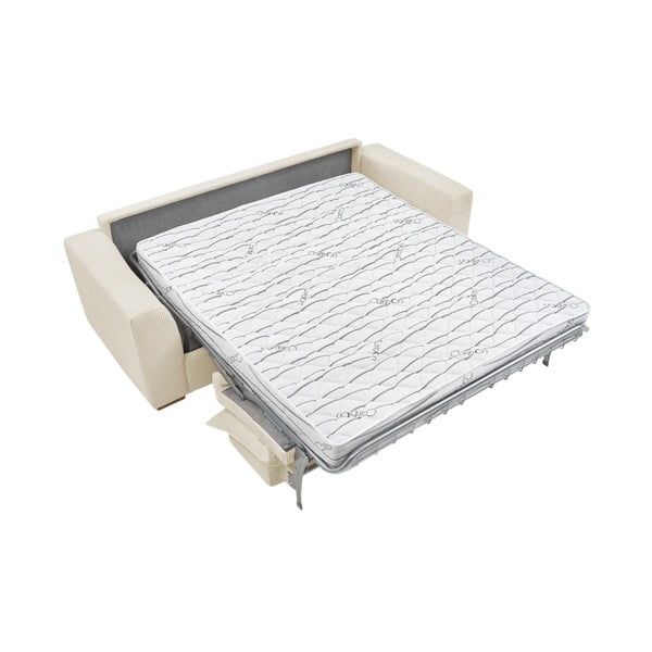 Krémová manšestrová rozkládací pohovka 225 cm Augustin – Bobochic Paris-image-4