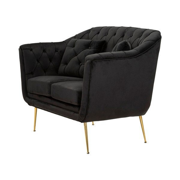 Černá sametová pohovka 130 cm Budapest – Mauro Ferretti-image-3