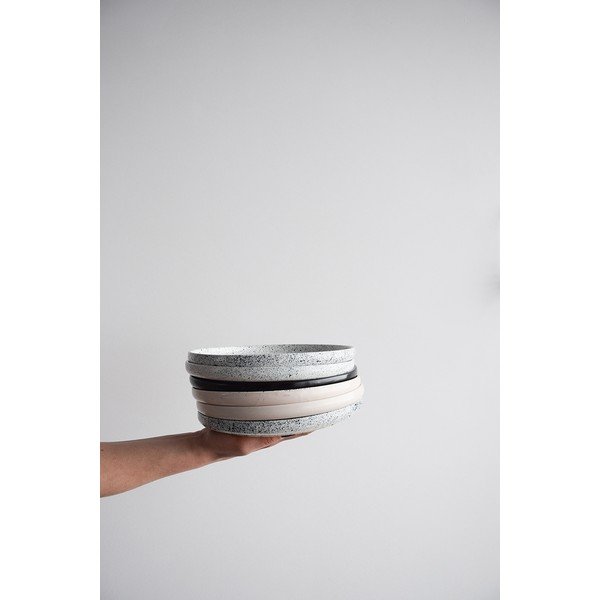 Bílo-černý kameninový malý talíř ÅOOMI Mess, ø 20 cm-image-1