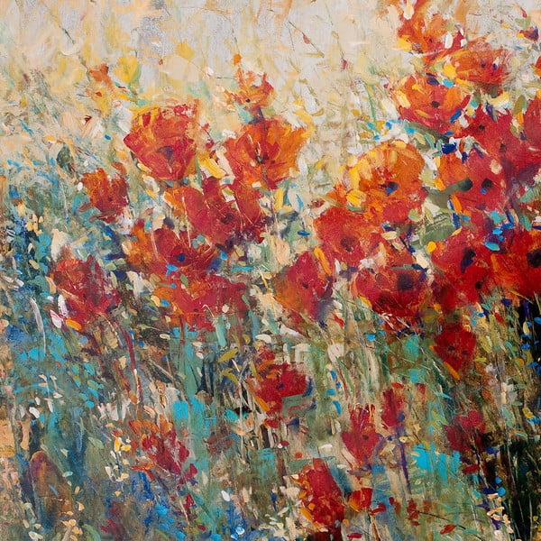 Obraz Red Poppy Field, 55x55 cm