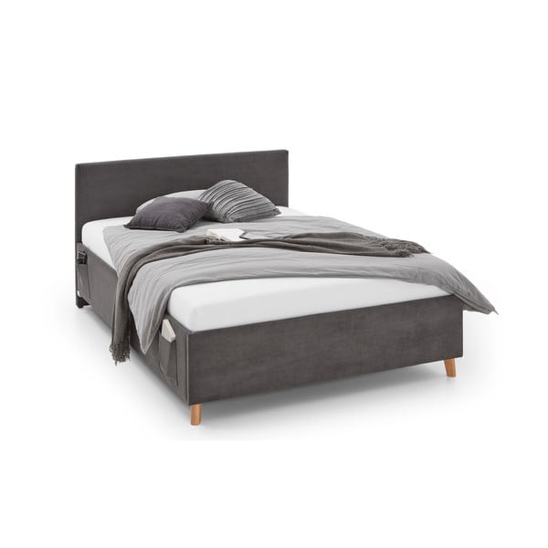 Antracitová čalouněná dětská postel s úložným prostorem s roštem 120x200 cm Cool – Meise Möbel-image-3