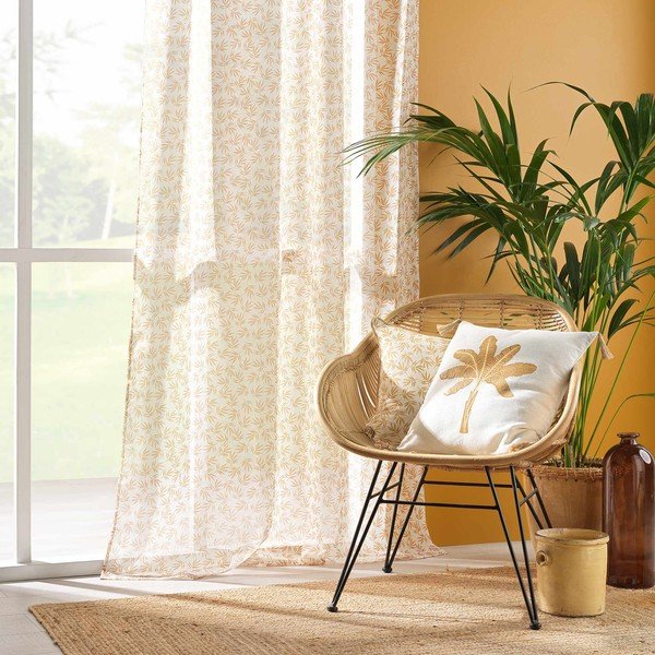 Žluto-bílá voálová záclona 140x240 cm Maddy – douceur d'intérieur-image-3