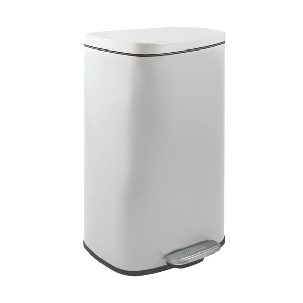 Matně bílý nášlapný ocelový odpadkový koš 50 l   Akira – Spirella