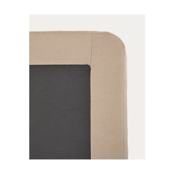 Taupe čalouněná dvoulůžková postel bez čela 180x200 cm Jaira – Kave Home-image-4