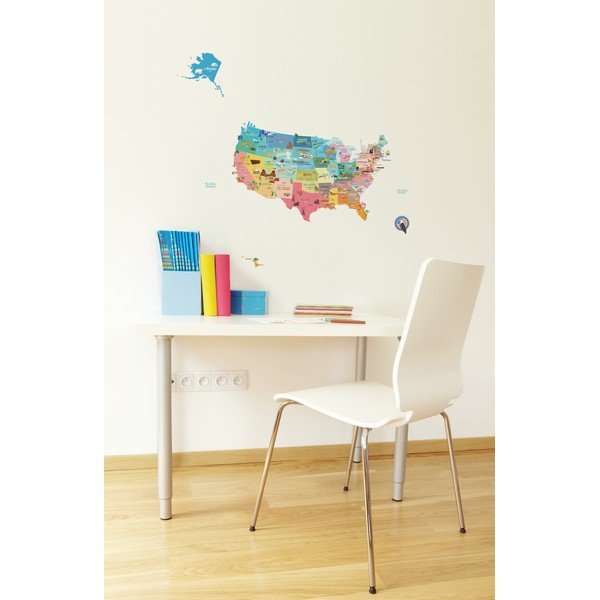 Velká samolepící nástěnná mapa USA Ambiance, 50 x 70 cm-image-4