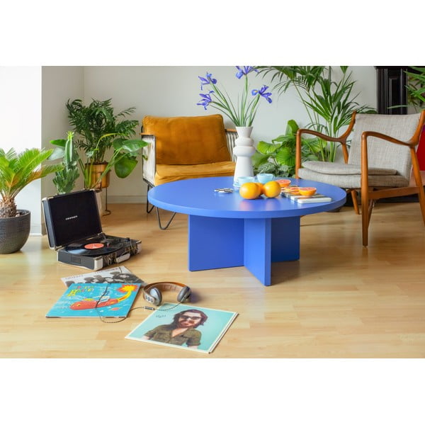 Modrý kulatý konferenční stolek ø 100 cm Pausa – Really Nice Things-image-2