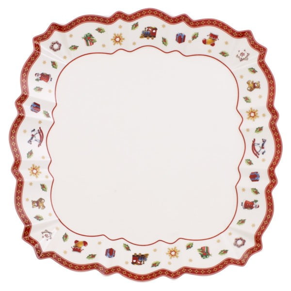 Bílý porcelánový servírovací talíř s vánočním motivem Villeroy & Boch, ø 26,5 cm