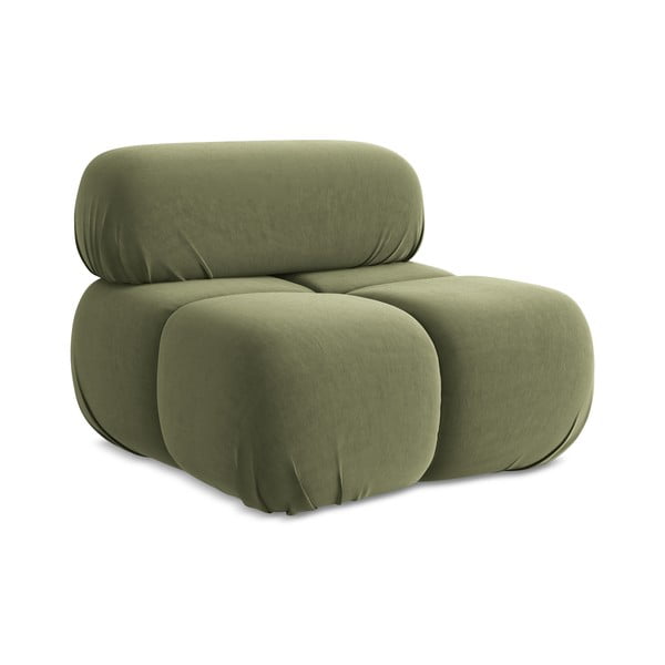 Světle zelený sametový modul pohovky Lokua – Makamii-image-1