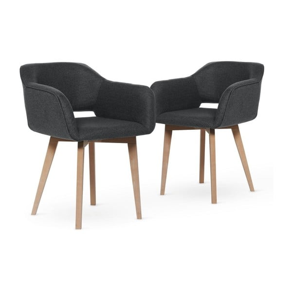 Sada 2 tmavě šedých jídelních židle My Pop Design Oldenburg