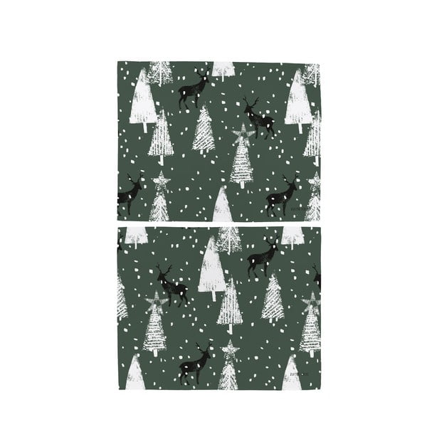 Látková prostírání s vánočním motivem v sadě 2 ks 35x45 cm Deer in the Forest – Butter Kings
