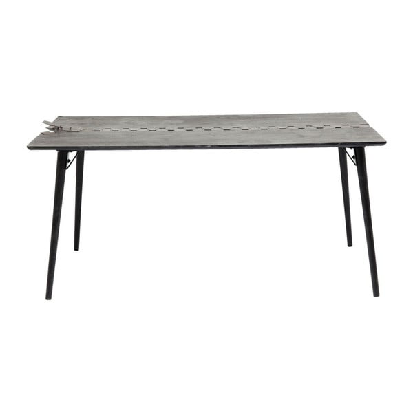 Černý jídelní stůl s deskou z jedlového dřeva Kare Design Zipper, 162 x 80 cm