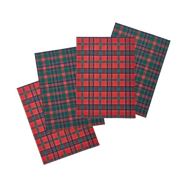 Bavlněné utěrky v sadě 4 ks s vánočním motivem 70x50 cm Christmas Tartan Check – Catherine Lansfield