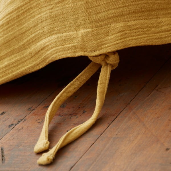 Žluté mušelínové povlečení na jednolůžko 135x200 cm Afra – Pineapple Elephant-image-3