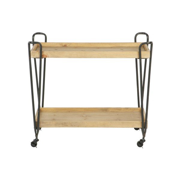 Pojízdný servírovací stolek s policemi z mangového dřeva WOOOD Zoe-image-1