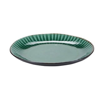 Zelený kameninový talíř Bahne & CO Birch, ø 21,5 cm