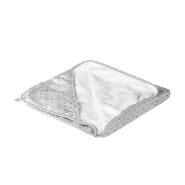 Světle šedá bavlněná dětská osuška s kapucí 80x80 cm Lil Planet – Roba-image-3