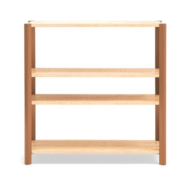 Regál v dekoru dubu v cihlové barvě/ve světle přírodní barvě 126x128x43 cm Bona – Teulat