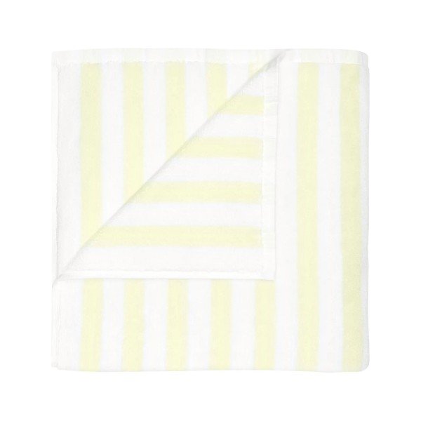 Světle žlutá/bílá froté osuška z bio bavlny 70x140 cm Arto – Blomus