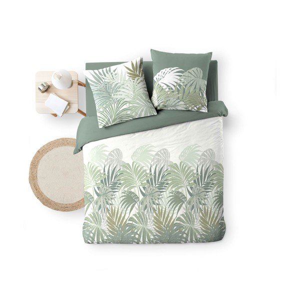 Zelené bavlněné povlečení na dvoulůžko/prodloužené 240x220 cm Nymea – douceur d'intérieur-image-4