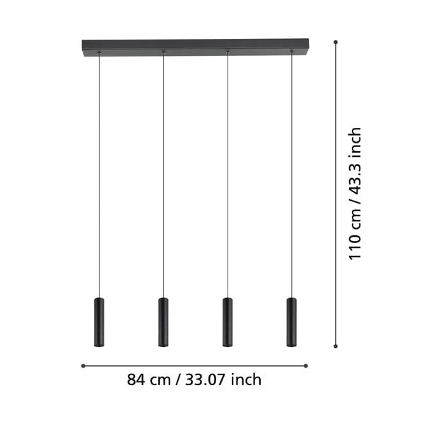 Černé LED závěsné svítidlo s kovovým stínidlem ALMUDAINA – EGLO-image-2