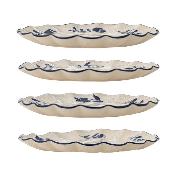 Modré/krémové dezertní  talíře v sadě 4 ks z kameniny ø 20,5 cm Eimy – Bloomingville-image-3