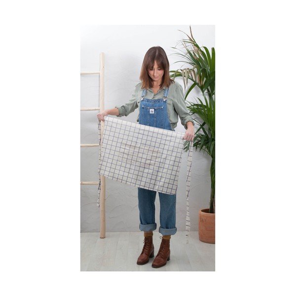 Šedě kostkovaná zástěra s příměsí lnu Really Nice Things Delantal Simple Squares-image-1