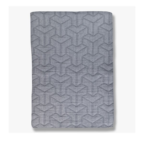 Tmavě šedý přehoz z recyklované bavlny na dvoulůžko 220x250 cm Trio – Mette Ditmer Denmark