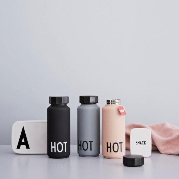Šedá termo láhev Design Letters Hot, 500 ml-image-1
