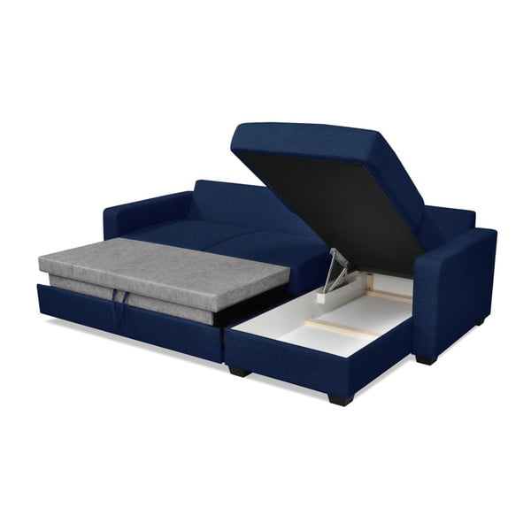 Modrá rozkládací pohovka s lenoškou Cosmopolitan design Milano-image-3