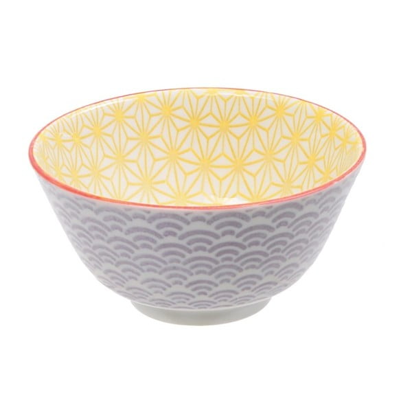Fialovožlutá porcelánová miska Tokyo Design Studio Star, ⌀ 12 cm