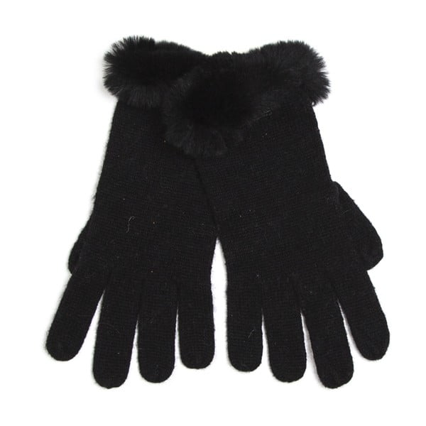 Černé rukavice Silk and Cashmere Mouton