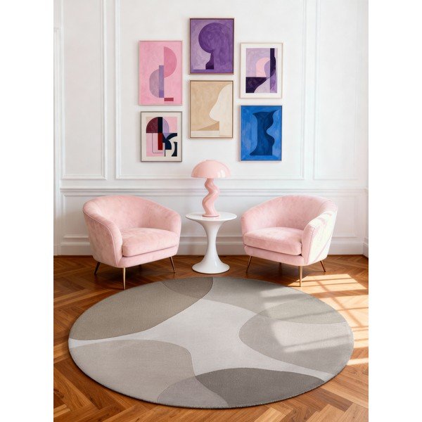 Béžový ručně tkaný vlněný kulatý koberec ø 200 cm Hackney Clarissa – Ted Baker-image-1