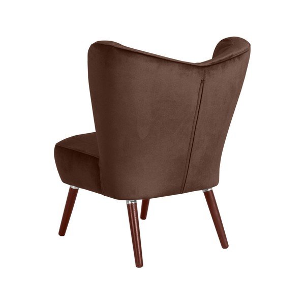 Tmavě hnědé křeslo Max Winzer Sari Velvet-image-4