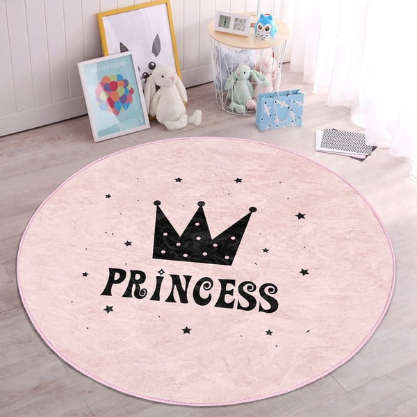 Růžový dětský koberec ø 120 cm Comfort – Mila Home-image-1