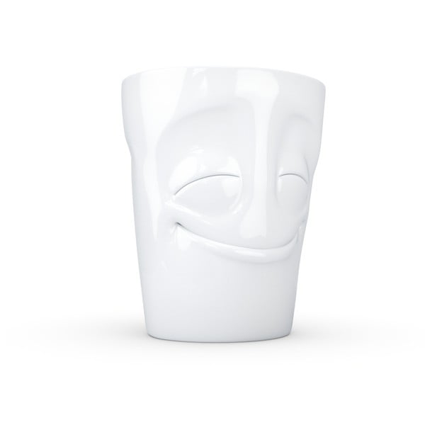 Bílý spokojený porcelánový hrnek s ouškem 58products, objem 350 ml-image-2