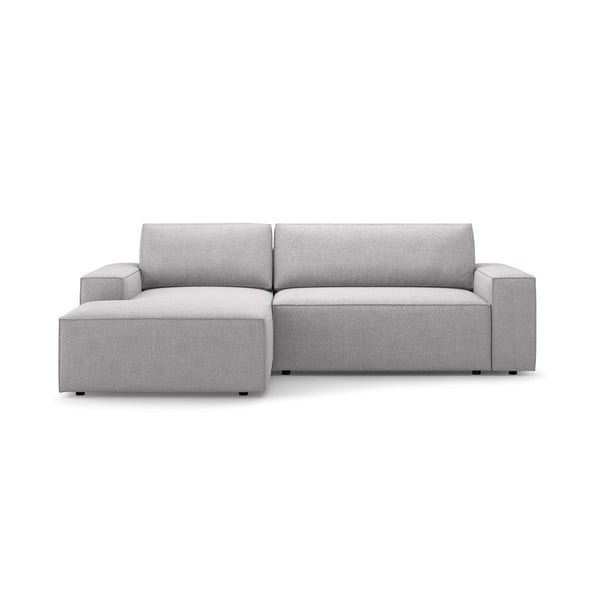 Světle šedá rozkládací rohová pohovka z textilie bouclé (levý roh) Jodie – Micadoni Home