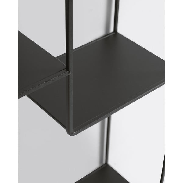 Černá nástěnná kovová knihovna Kave Home Neth, 80 x 80 cm-image-2