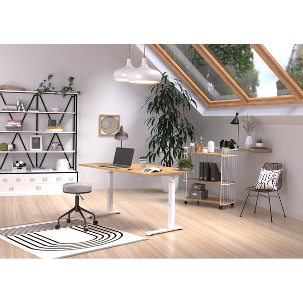 Pracovní stůl s nastavitelnou výškou s deskou v dekoru dubu 80x140 cm Downey – Germania-image-1