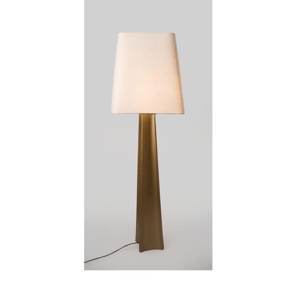 Stojací lampa ve zlaté barvě s textilním stínidlem (výška 151 cm) Tripura – Bizzotto-image-1