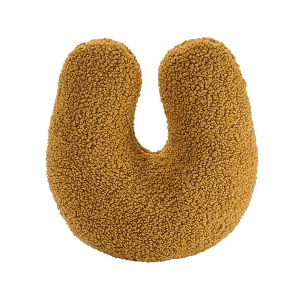 Hnědý dětský pohovkový polštář z textilie bouclé U – Wigiwama