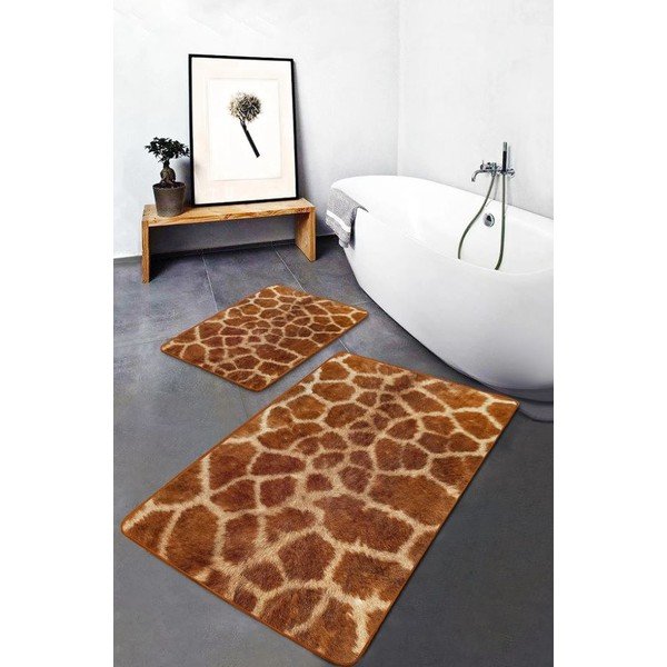 Hnědé sametové koupelnové předložky v sadě 2 ks 60x100 cm – Mila Home-image-3