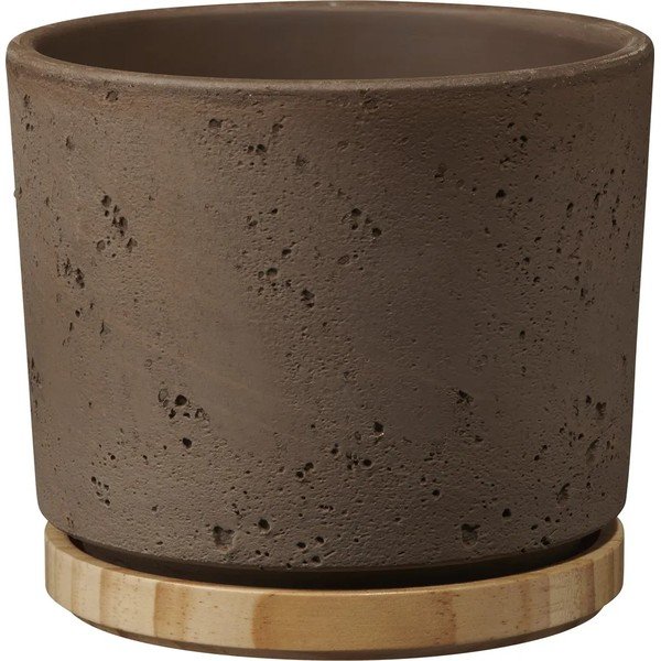 Tmavě šedý keramický květináč Big pots, ø 16 cm