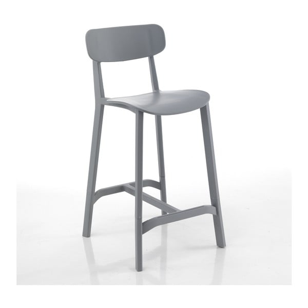 Sada 2 šedých barových židlí vhodných do exteriéru Tomasucci Mara