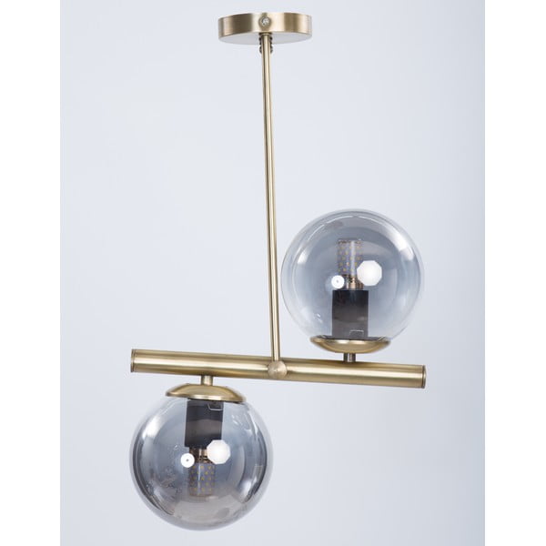 Stropní svítidlo se skleněným stínidlem v šedo-zlaté barvě ø 15 cm Libra – Squid Lighting