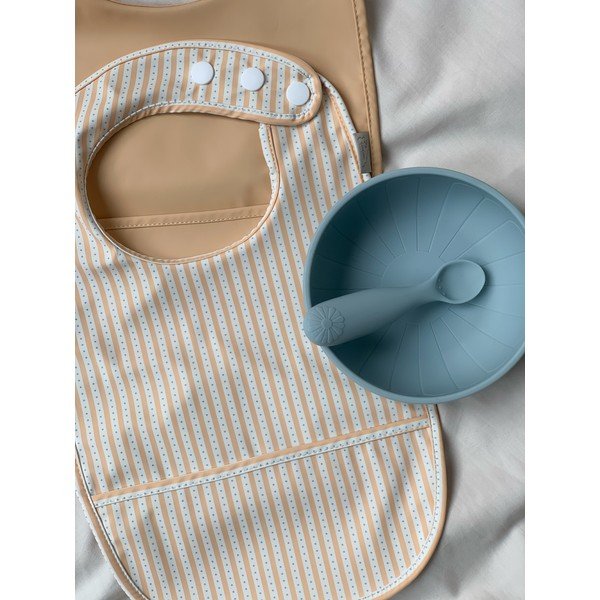 Modré/šedé dětské lžičky v sadě 2 ks ze silikonu Midnight Mix – Cam Cam Copenhagen-image-1