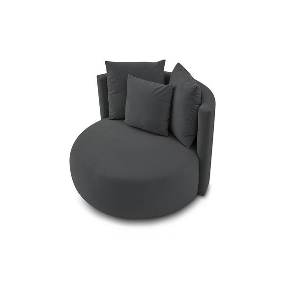 Tmavě šedé sametové křeslo Cesar – Bobochic Paris-image-4