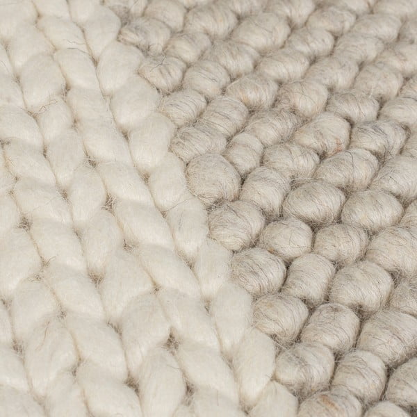 Béžový ručně tkaný běhoun s příměsí vlny 60x230 cm Minerals Patchwork – Flair Rugs-image-3