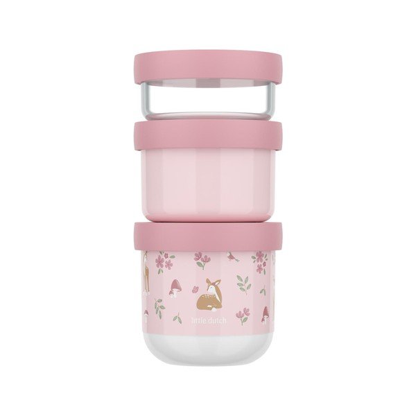 Světle růžové plastové dětské svačinové boxy v sadě 3 ks Fairy Garden – Mepal-image-3